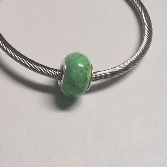 Green Watercolor Charm for Pandora Style Bracelet‎ - Picture 1 of 5
